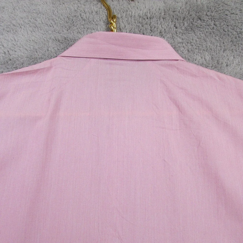 Kenneth Cole Reaction Shirt Mens 17 34/35 Pink Check Slim Stretch Long Sleeve‎